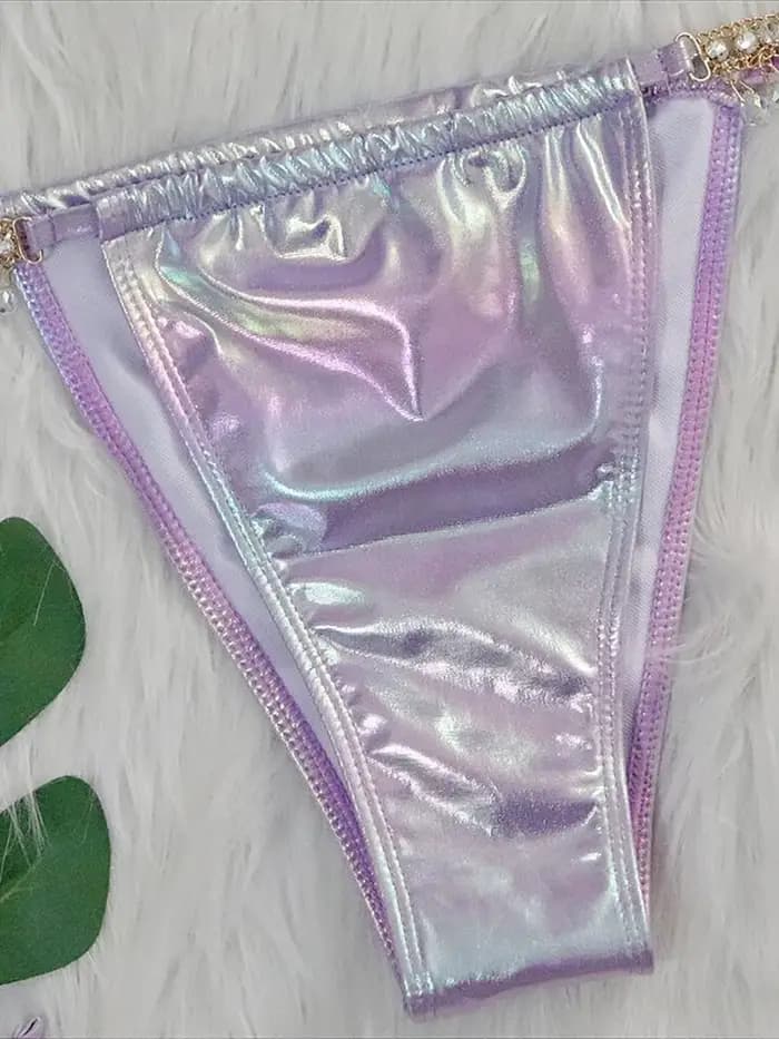 Bikini en similicuir PU pour femme