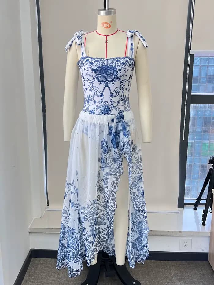 Maillot de bain une pièce rétro 2026 avec jupe, bretelles fines, imprimé floral, amincissant, pour femme, tenue de plage