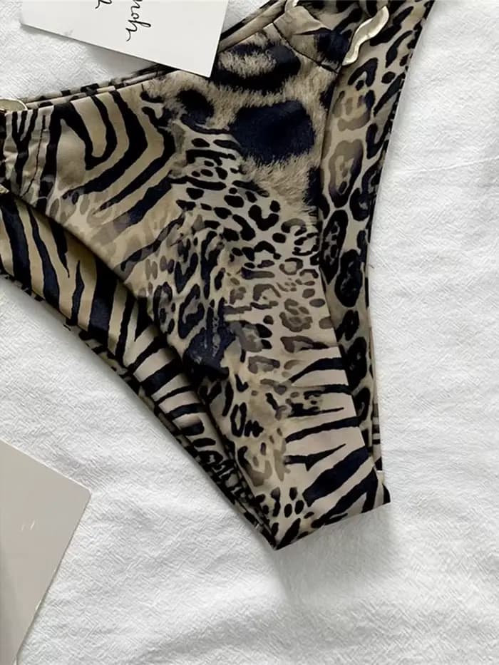 Maillot de bain brésilien léopard pour femmes