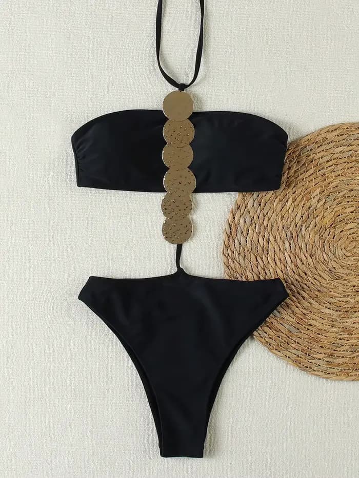 Maillot de bain une pièce rond en métal