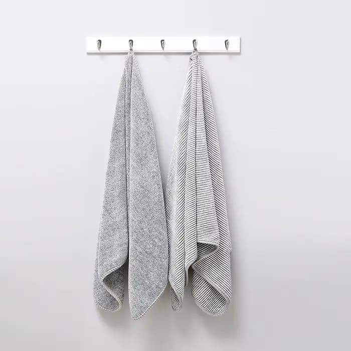 Serviette de bain en fibre de charbon de bambou antibactérienne