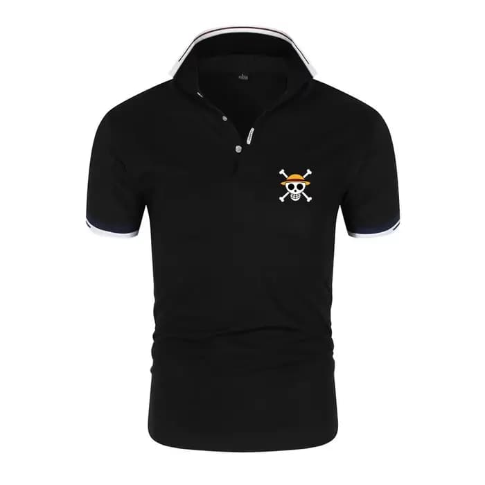 Polo pour homme One Piece Luffy Logo Print 2026, rafraîchissant pour l'été, sans adhérence au corps, séchage rapide, absorbe la transpiration
