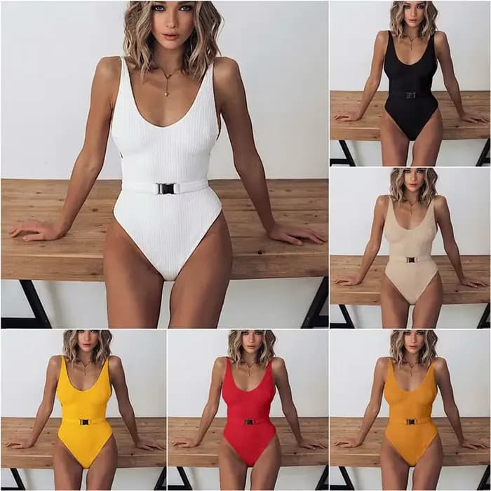 Maillot de bain une pièce Sexy, couleur unie, col plongeant, dos nu, brésilien, Monokini, pour femmes, S-L, 2023