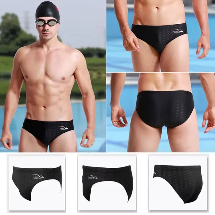 Slip de compétition de natation professionnel en peau de requin pour hommes