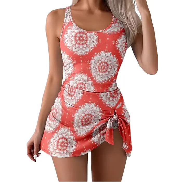Maillot de bain une pièce à bretelles, imprimé Floral géométrique, contrôle du ventre, pour femmes, séchage rapide, vêtements de plage durables