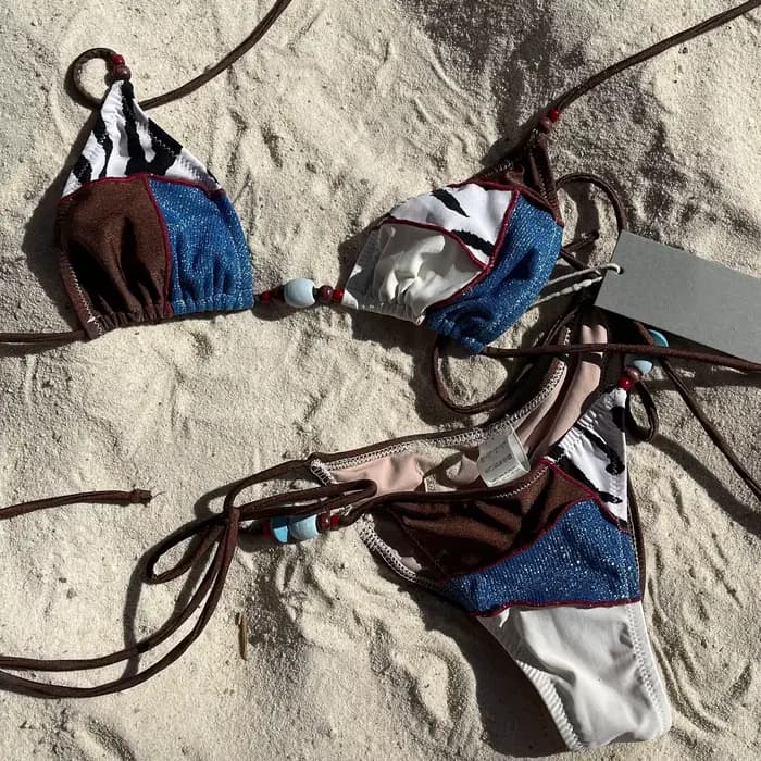 Maillot de bain Sexy col en V Bikini licou maillots