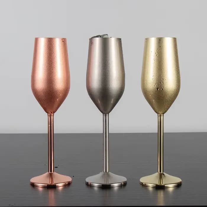 Flûte à Champagne en acier créative, Bar, glace, Cocktail, vin, tasse en verre de Champagne, 200-260ml