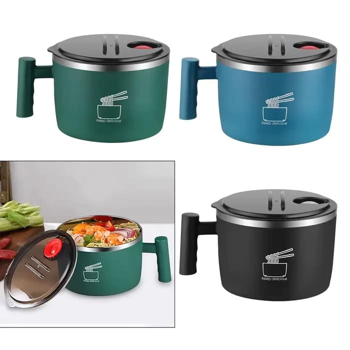 Filles à soupe britannique portable Ramen, bols à soupe thaïlandais, Udon à salade, récipient à déjeuner pour la maison, le voyage, le camping, la randonnée, 850ml, 29oz