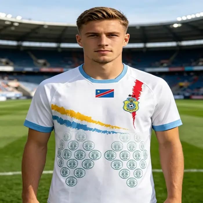 Maillot de football 2026 style Congo, version thaïlandaise populaire, à manches courtes, pour entraînement sur le terrain, pour équipes, adultes et enfants