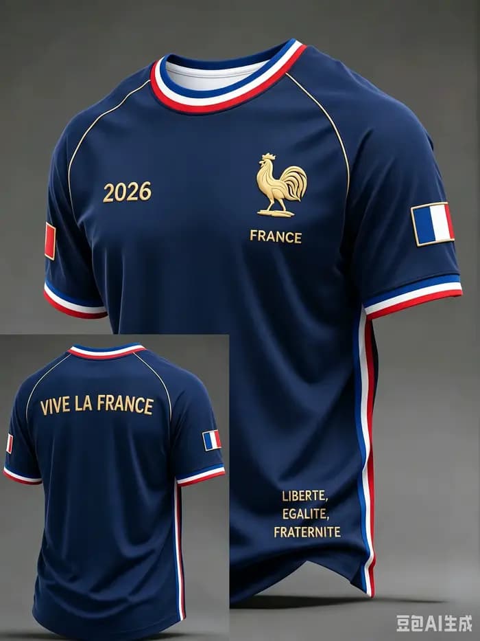 Nouveau Maillot de Foot France Édition Limitée 2026 Unisexe Coq Gaulique Séchage Rapide en Mesh Haut d'Entraînement Sportif à Manches Courtes