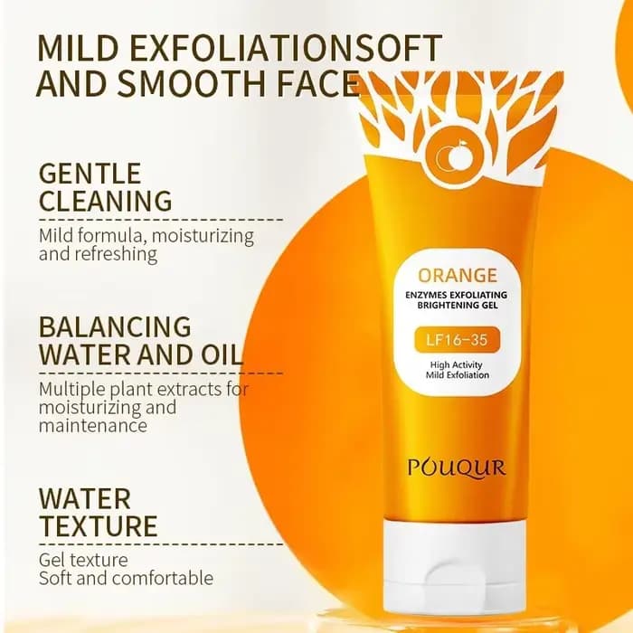 Gel exfoliant pour le visage Orange, 100g, pour une hydratation en profondeur, nettoyage des pores, gommage doux pour le visage, Gel nettoyant pour le corps, dissolvant de peau morte