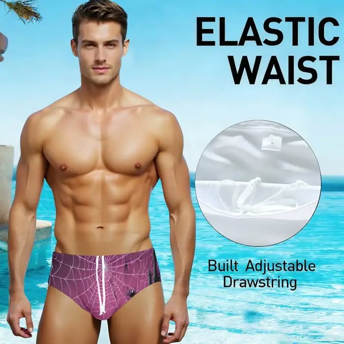 Maillot de bain triangle slim fit en toile de toile d'araignée, durable, avec cordon de serrage, idéal pour les vacances à la plage, les parcs aquatiques et le bain de soleil – Nouveauté