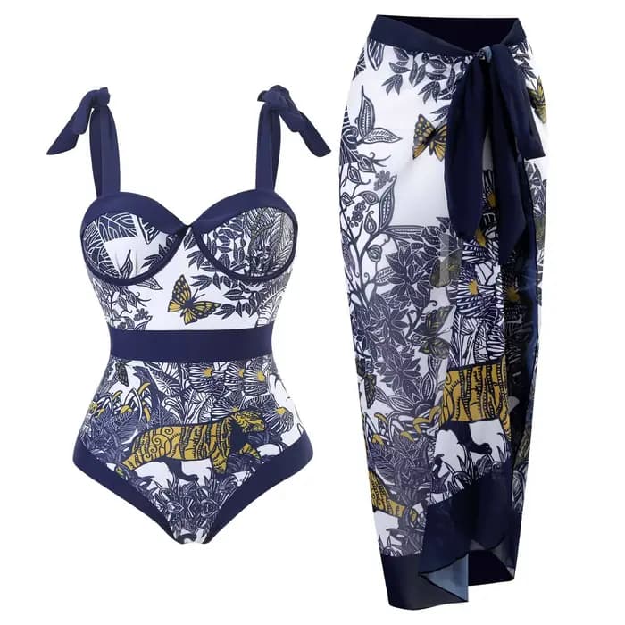 Maillot de bain brésilien avec jupe pour femme