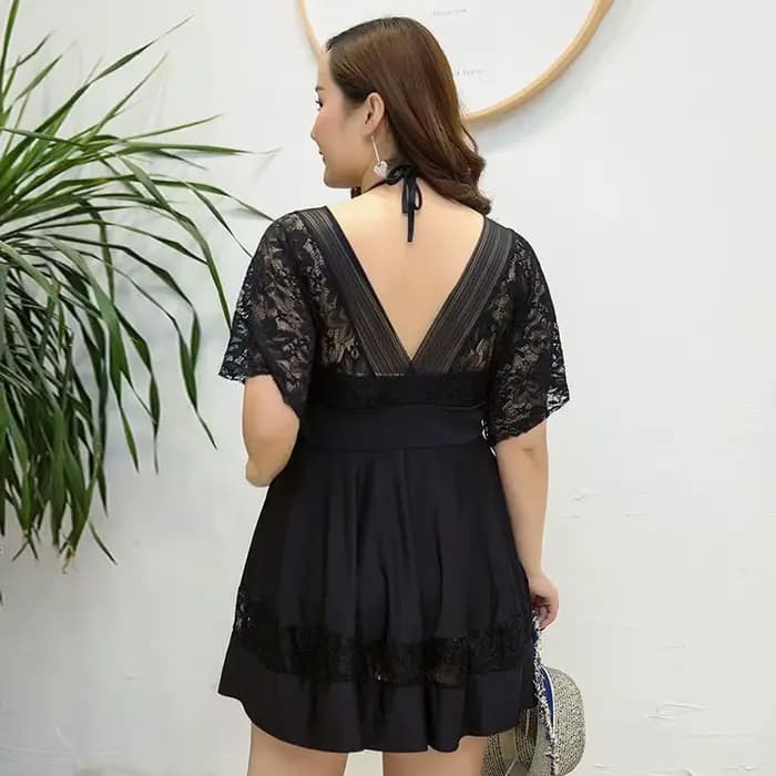 Maillot de bain une pièce grande taille pour femme, design amincissant et couvrant le ventre, idéal pour les bains thermiques, convient aux femmes jusqu'à 200 livres