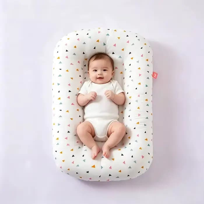 Transat et nid douillet pour bébé de 0 à 24 mois, nid pour bébé en coton respirant supervisé pour nouveau-né, transat pour nourrisson