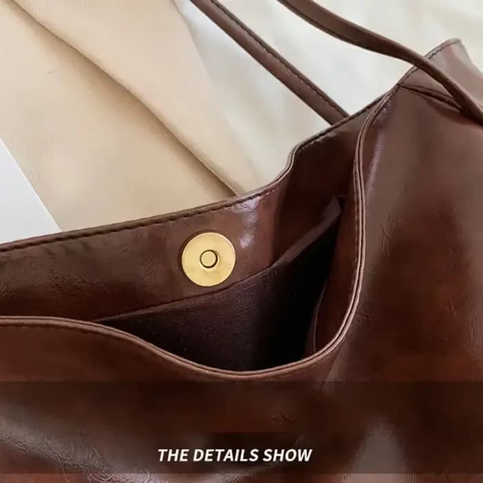 Sac fourre-tout en cuir Pu souple pour femmes, pochette sous les bras de grande capacité, sac à bandoulière rétro décontracté, sacs seau portables