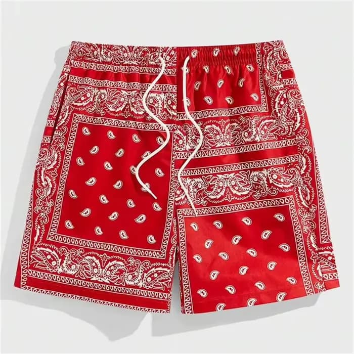 Shorts de plage à motif Paisley pour hommes et femmes, shorts de bain décontractés avec cordon de serrage, bas de tenue d'été, pantalons courts hawaïens