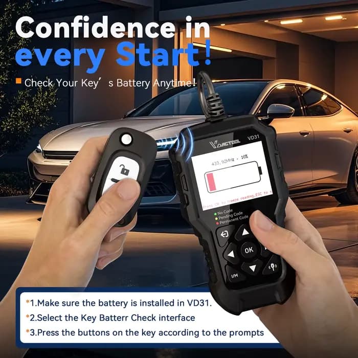 VDIAGTOOL VD31 OBD2 Scanner outil de Diagnostic de voiture avec testeur de batterie clé vérifier lecteur de Code moteur pour tous les véhicules OBDII 1996 +