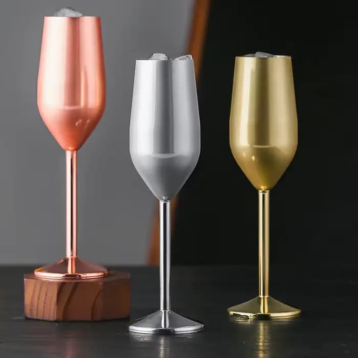 Flûte à Champagne en acier créative, Bar, glace, Cocktail, vin, tasse en verre de Champagne, 200-260ml