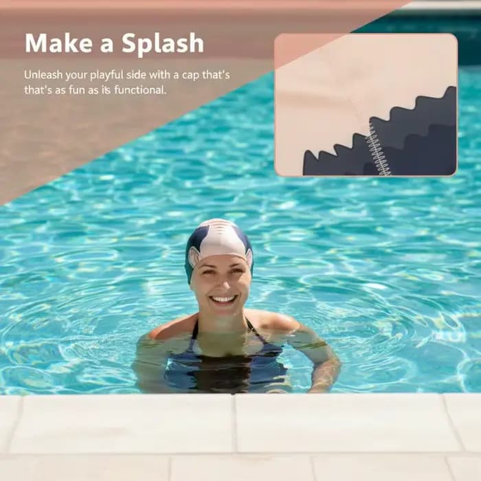 Bonnet de bain amusant pour crânes chauves - Bonnet de bain en polyester à imprimé méditerranéen pour cosplay et piscines