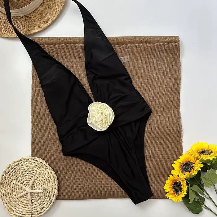 Sexy Rosette V une pièce maillot de bain 2024 nouveaux maillots