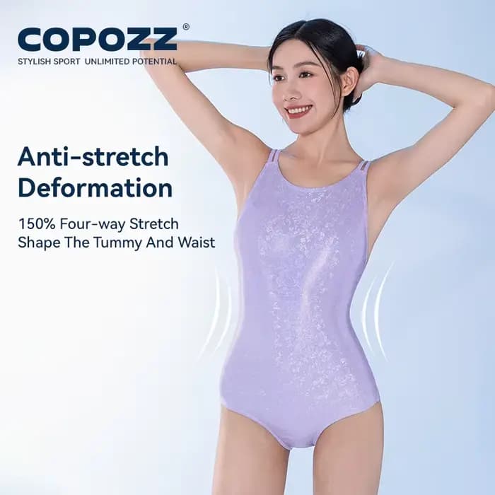 COPOZZ femme nouveau maillot de bain une pièce solide plage sans manches évider col en V été