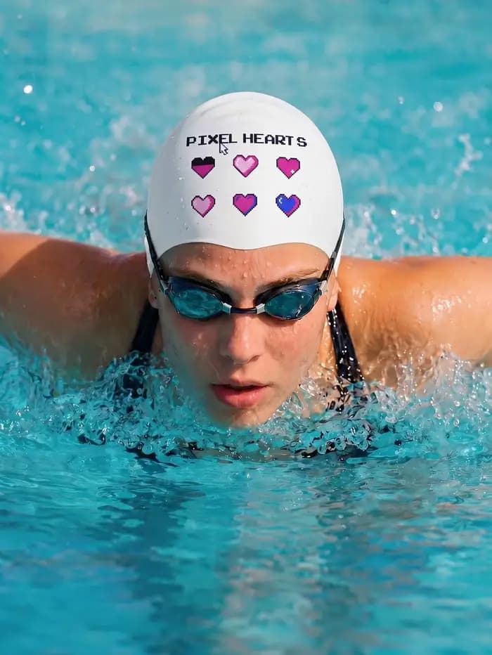 Bonnet de bain en silicone pour adultes avec motif imprimé