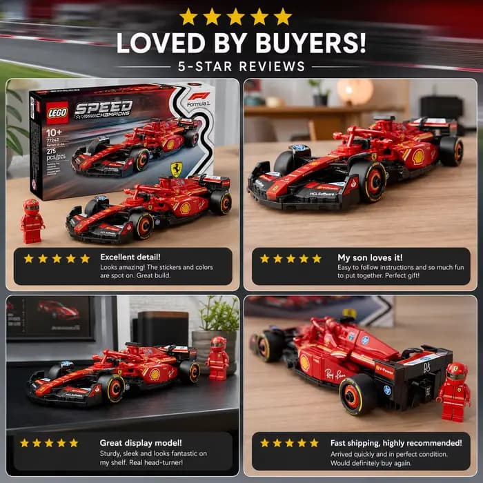 LEGO Speed Champions Ferrari SF-24 F1 voiture de course jouets ensembles de construction formule 1 Ferrari F1 modèle Kits de voiture cadeau pour les Fans cadeau 77242