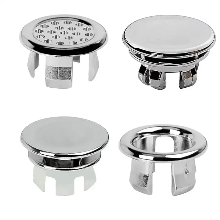 Couvercle de vidange de trop-plein de salle de bains, couvercle de capuchon de vidange de garniture de lavabo rond, couvercle de trop-plein robuste à Double couche de 22 à 24mm, insert dans le trou