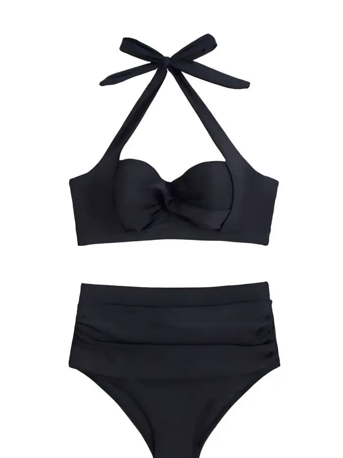 2026 Sexy licou String Bikini femmes taille haute maillots de bain femme torsion maillot de bain solide baigneurs maillot de bain maillots de bain