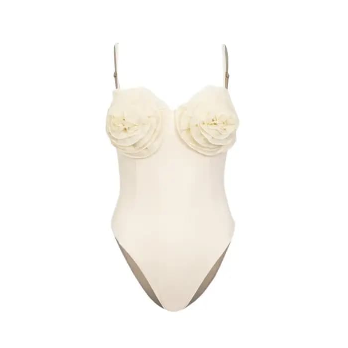 Maillot de bain à fleurs 3D pour femmes, une pièce sexy avec jupe, ensemble deux pièces, tenue de plage bohème