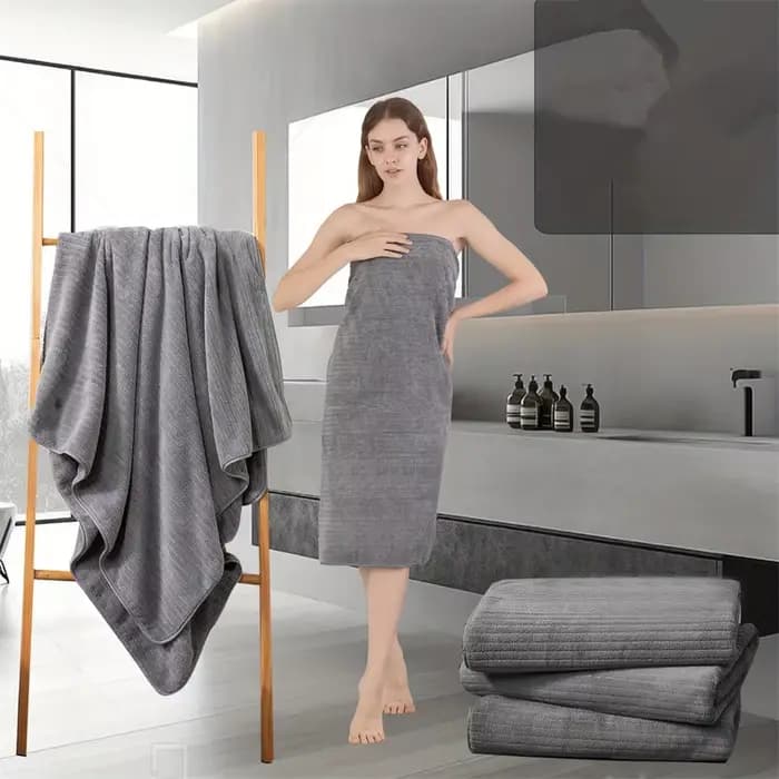 Serviette de bain extra large en fibres ultra douces et ultra fines