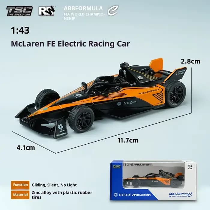 Tsc Speed Card 1:43 modèle de voiture en alliage Porsche Fe formule électrique modèle de voiture de course F1 ornement cadeau pour hommes