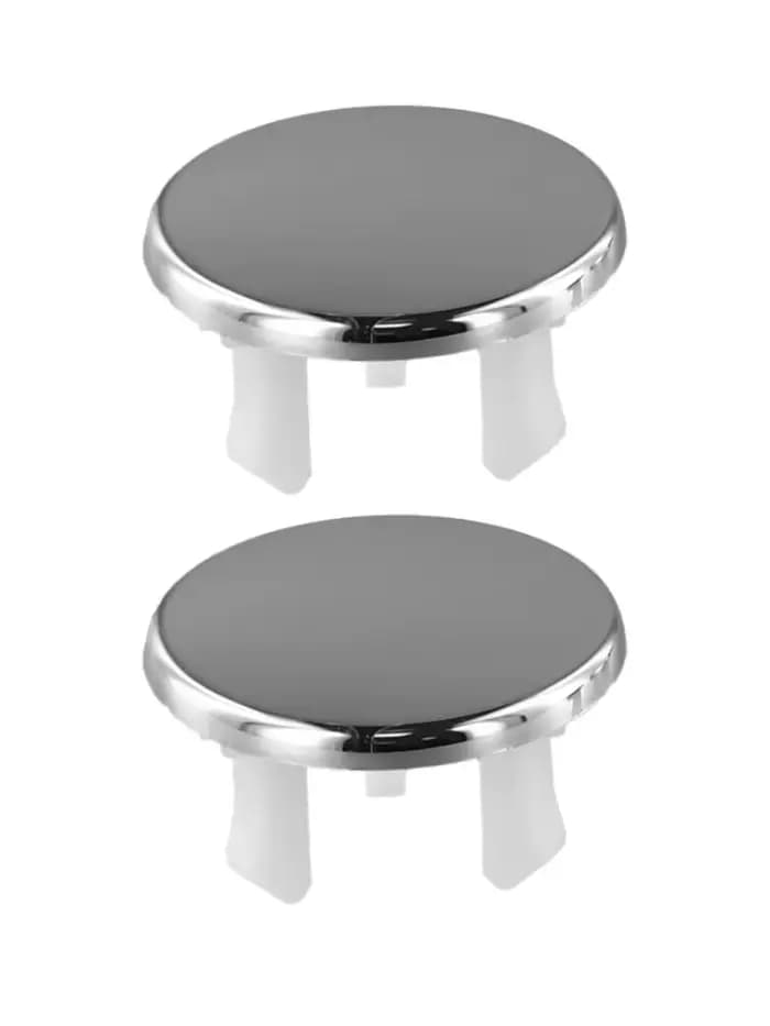 Couvercle de remplacement pour trou de débordement de lavabo de salle de bains, 2 pièces, garniture ronde chromée conçue pour les trous de débordement d'évier Standard de 22mm 24mm