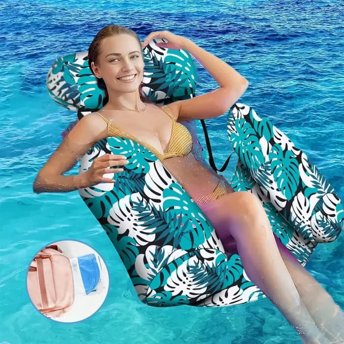 Chaise longue gonflable pour adultes avec accoudoirs