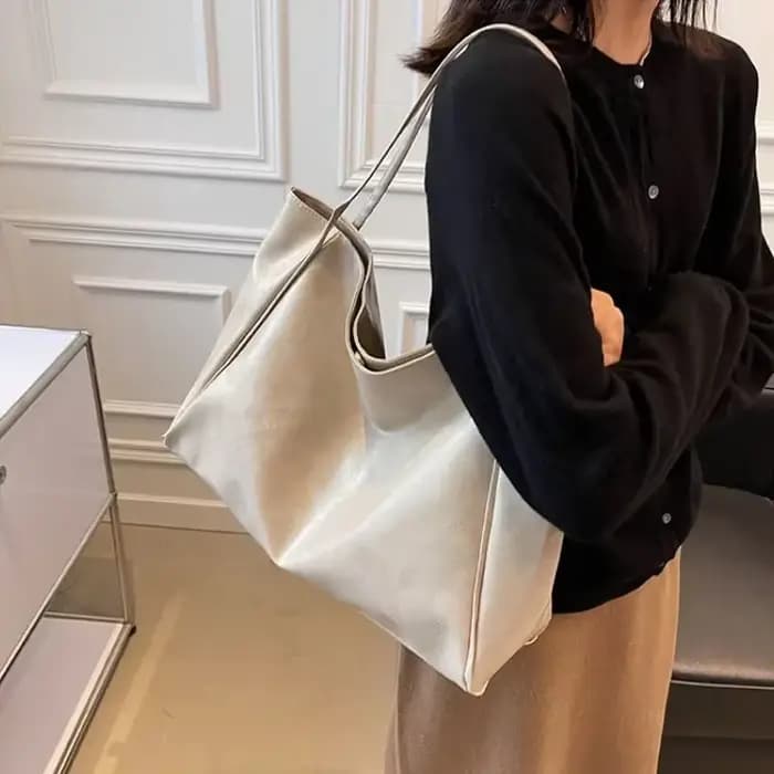 Sac fourre-tout en cuir Pu souple pour femmes, pochette sous les bras de grande capacité, sac à bandoulière rétro décontracté, sacs seau portables