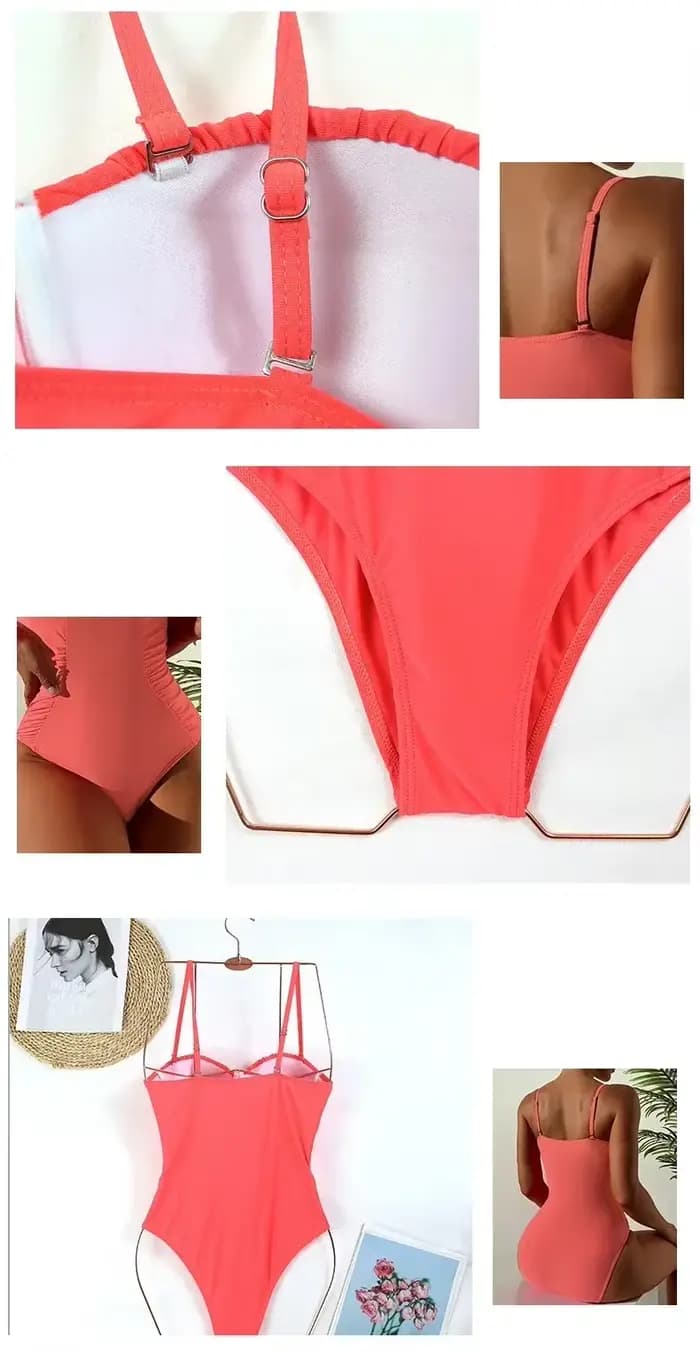 Maillot de bain une pièce sexy push-up plissé uni pour femme 2026 – Nouvelle collection Maio Feminino Praia Banadores Mujer