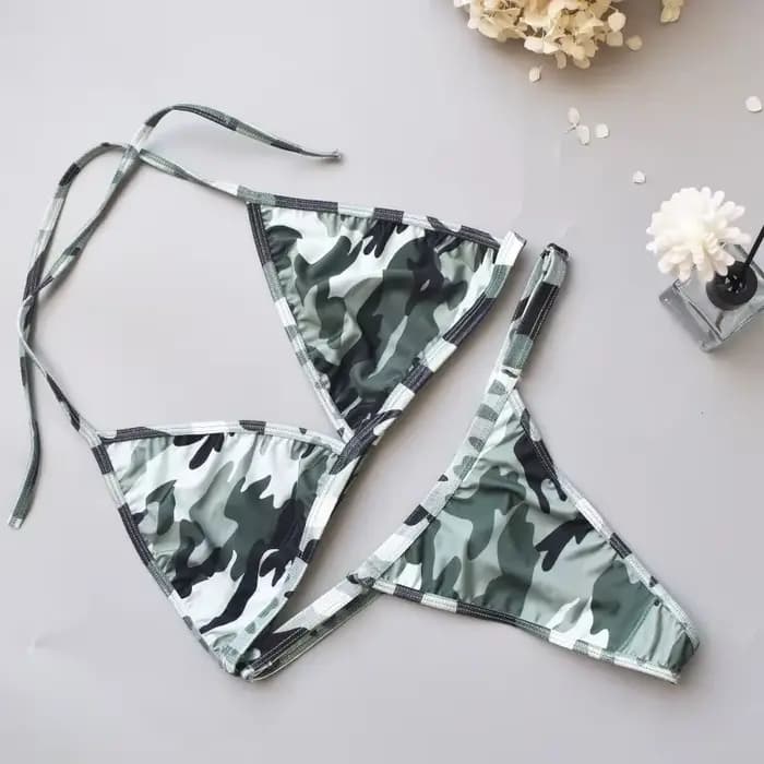 Circyy Bikini ensemble femmes Sexy Camouflage maillot de bain deux pièces tongs dos nu maillot de bain pour femme bain été 2025 mode maillots de bain