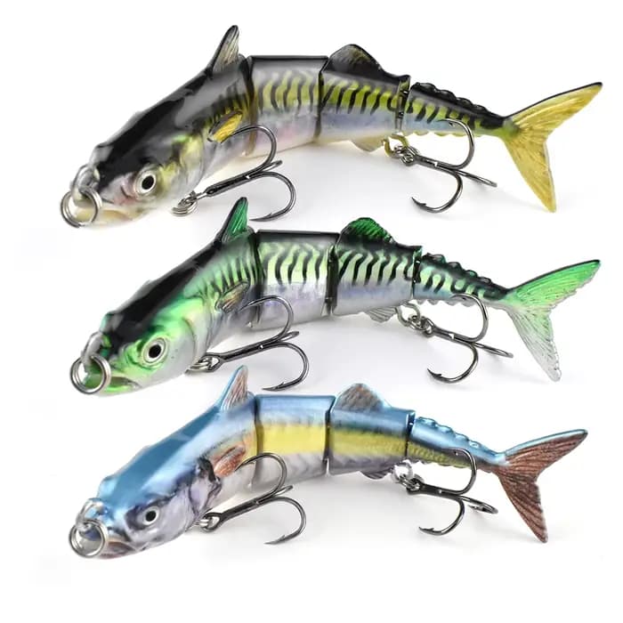 Leurre Artificiel Rigide Multi-Articulé en ABS de 6 Pouces à 4 Sections, Leurre Coulant pour la Pêche au Thon en Eau Salée