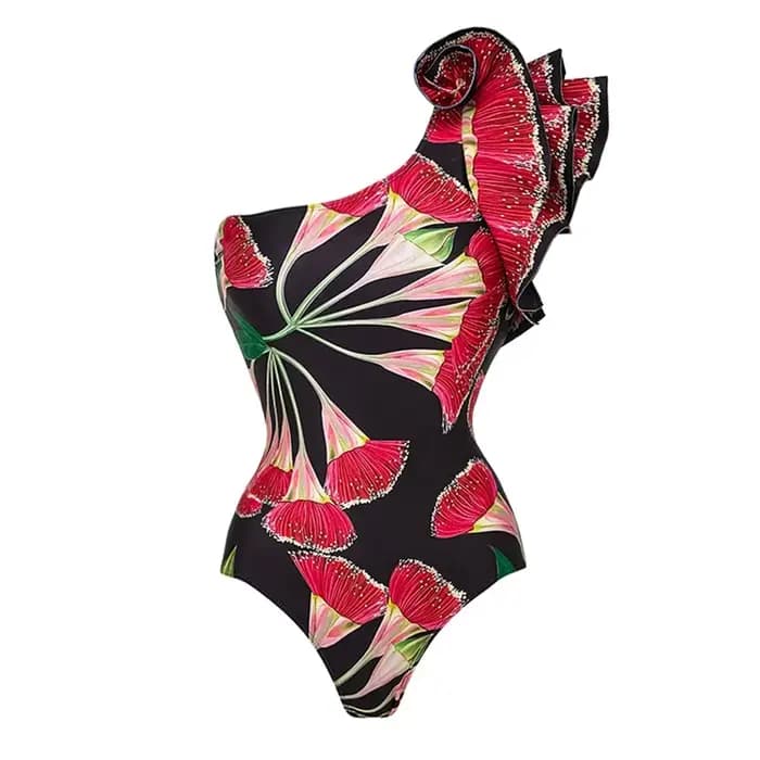 Maillot de bain une pièce à volants pour femmes