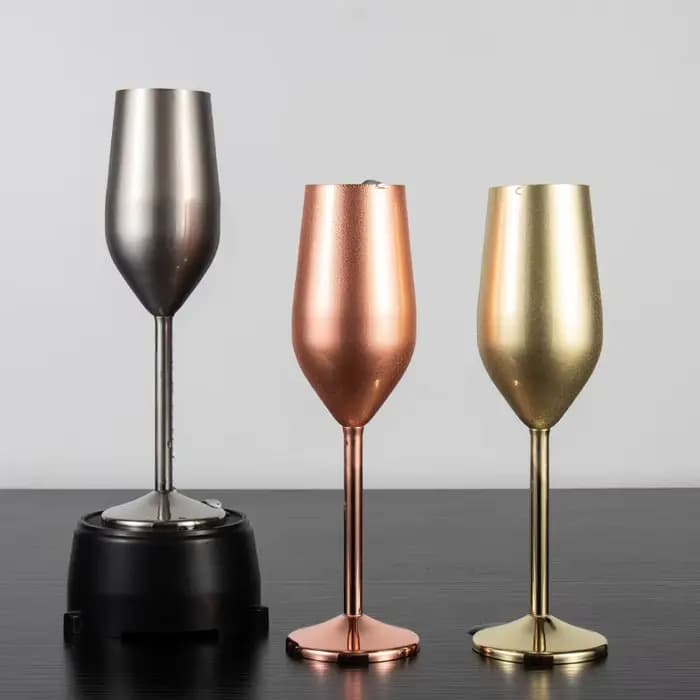 Flûte à Champagne en acier créative, Bar, glace, Cocktail, vin, tasse en verre de Champagne, 200-260ml