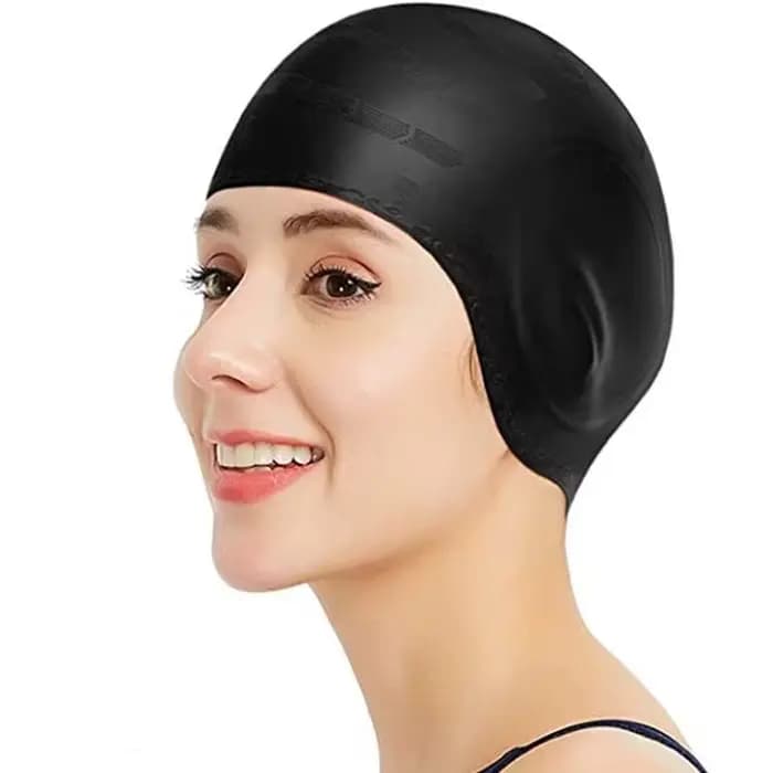 DIZETION Bonnet de bain imperméable à haute élasticité Protection des oreilles Grand