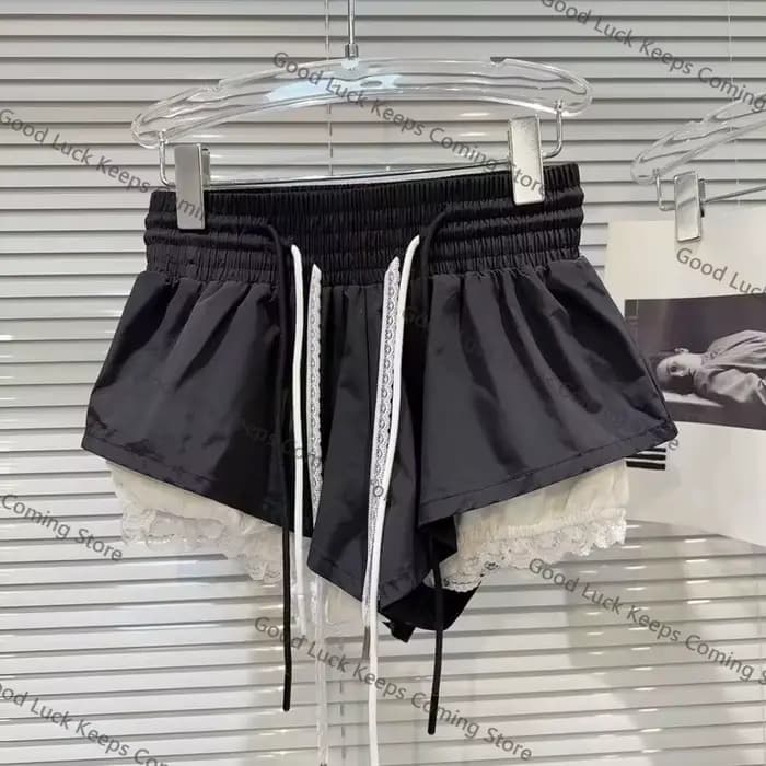 Short femme été 2025 nouveau blanc mode coréenne Harajuku ballon jupe courte