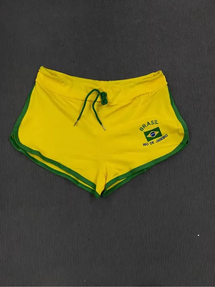 Nouveau short d'été top ensemble brésilien lettre brodée femmes