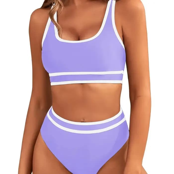 Maillot de bain bikini sexy pour femme, deux pièces, design tendance fendu, mode transfrontalière, tenue de piscine et de plage