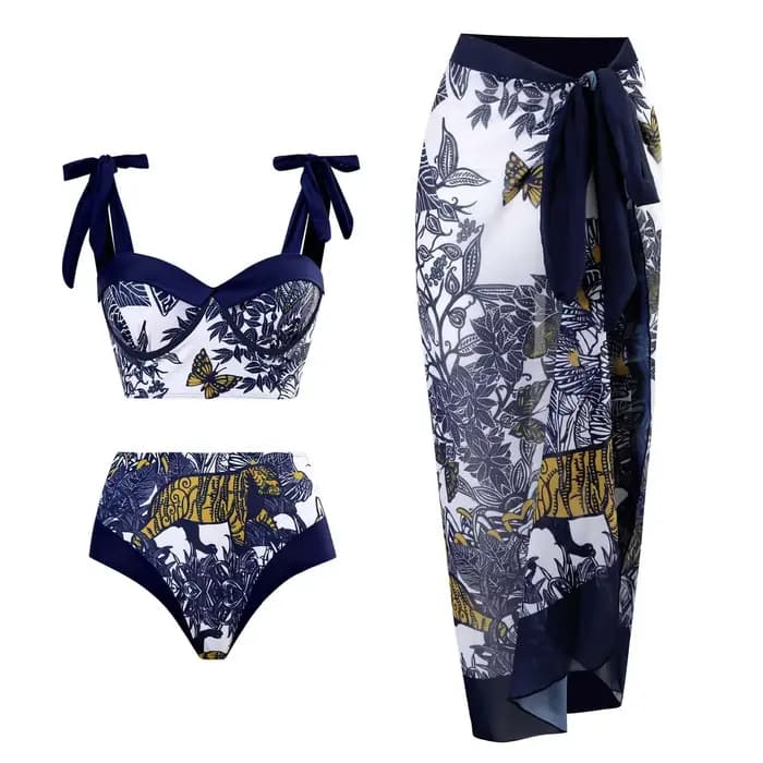 Maillot de bain brésilien avec jupe pour femme