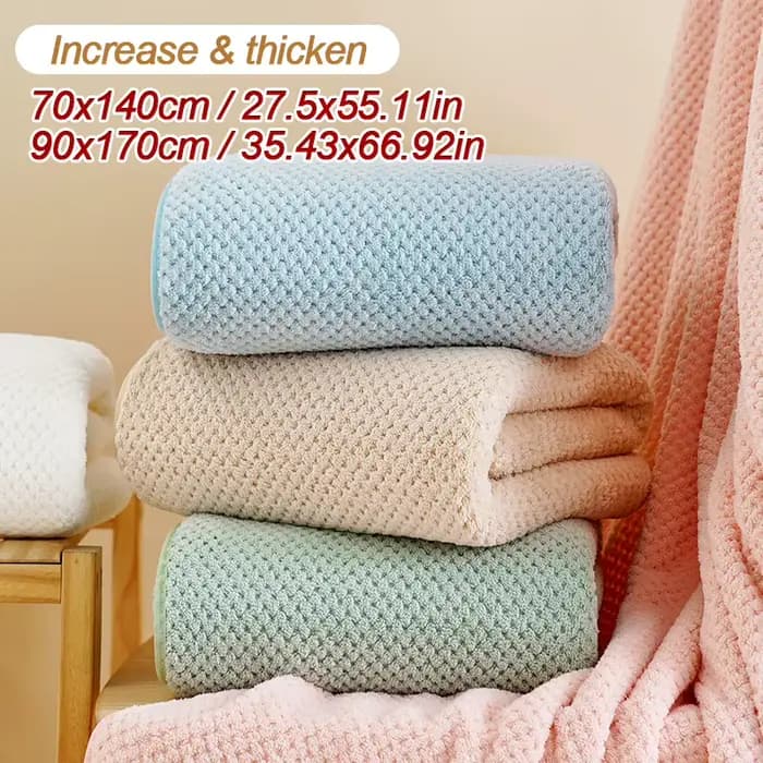 Serviette de bain en velours corail épais de haute qualité