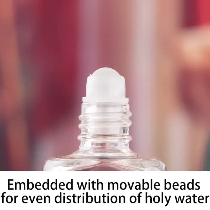 HTISOK Bouteille d'eau bénite chrétienne orthodoxe, navire sacré fabriqué à la main avec gravure croisée pour les sacrifiés d'église, les bénédictions de la maison