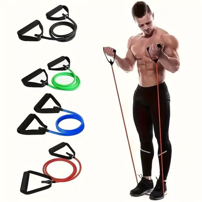 Bandes de résistance avec poignées, bandes d'exercice, bandes d'entraînement avec poignées pour hommes et femmes, équipement de musculation à la maison