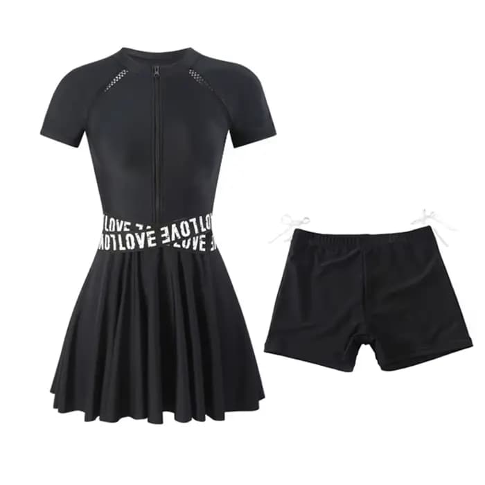 Maillot de bain deux pièces grande taille avec jupe pour femme